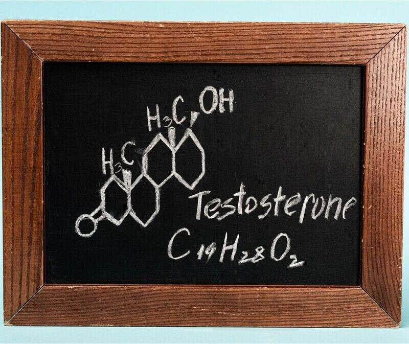 testosterone formula on chalkboard